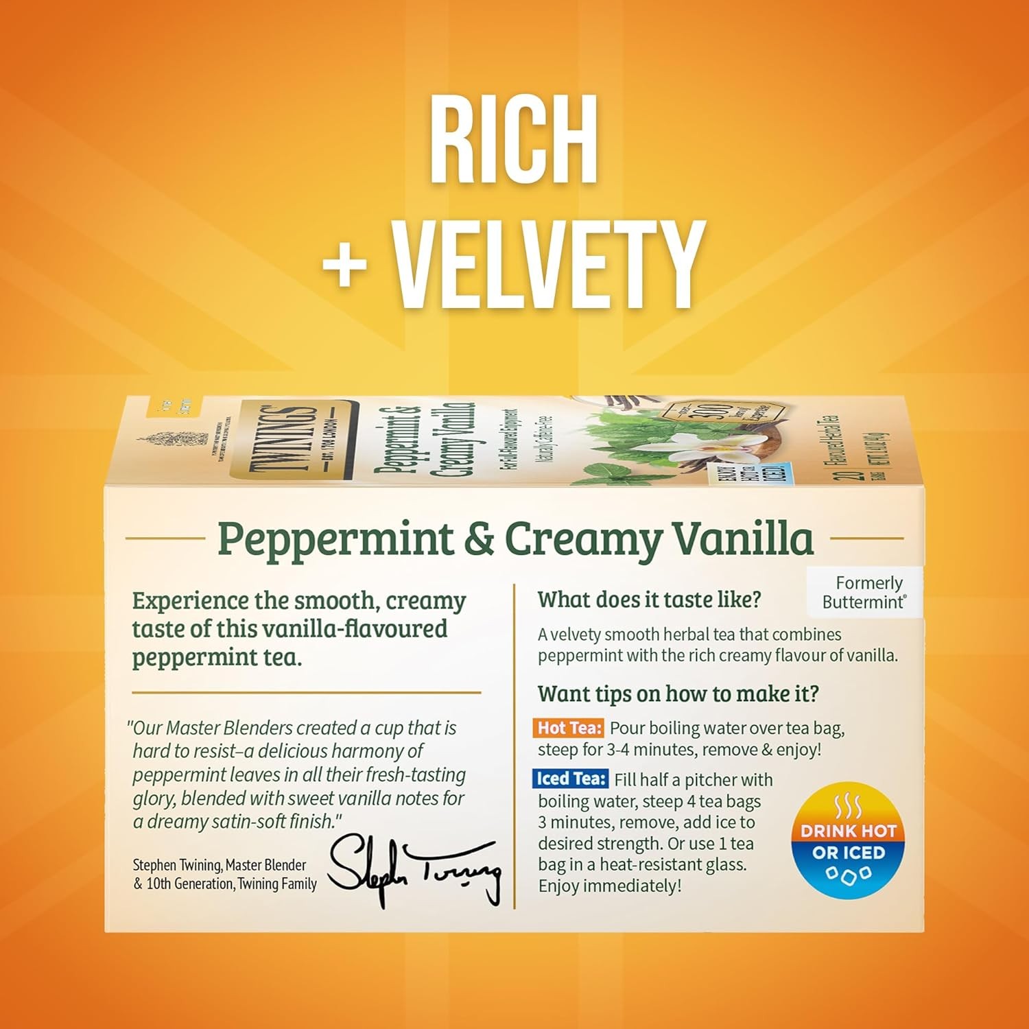 Twinings Peppermint & Creamy Vanilla Tea – A Crisp, Balanced Herbal Tea, Formerl