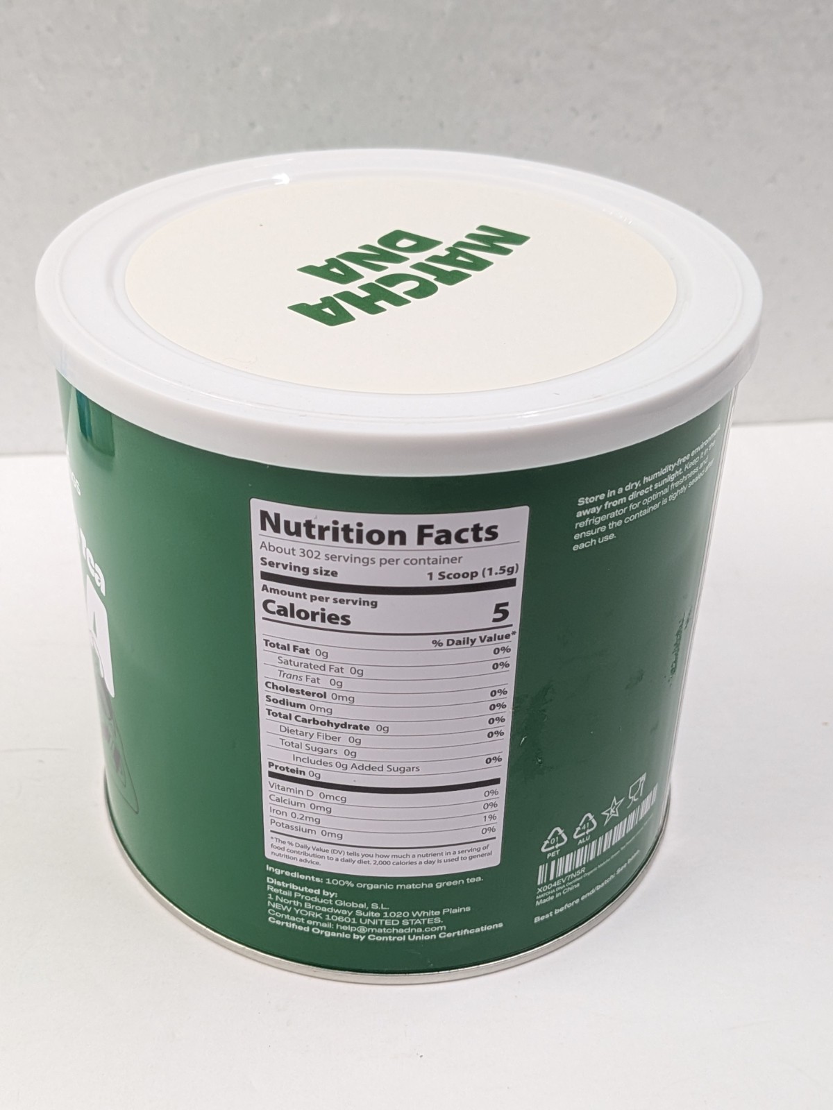 MATCHA DNA Certified Organic Matcha Green Tea Powder 16 Ounce Exp. Jan 2028