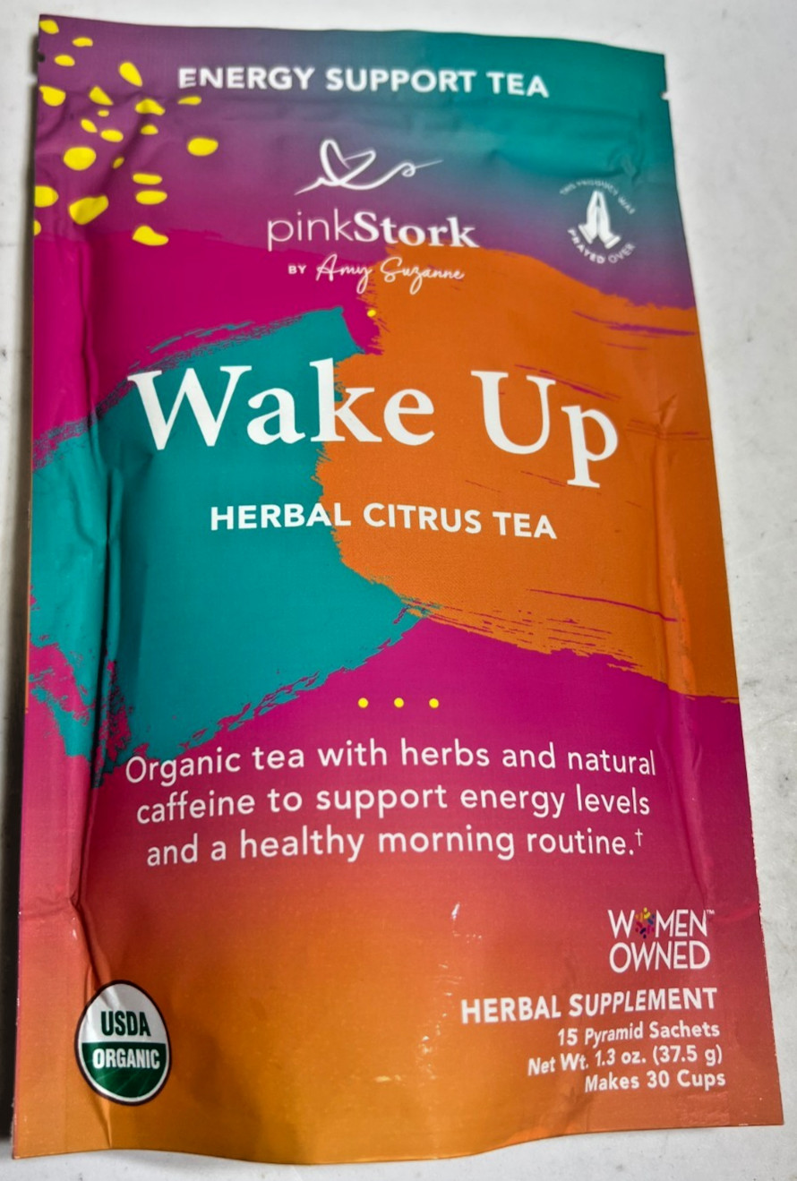 Pink Stork WAKE UP, Organic Herbal Organic Energy Support Tea FAST FREE SHIP