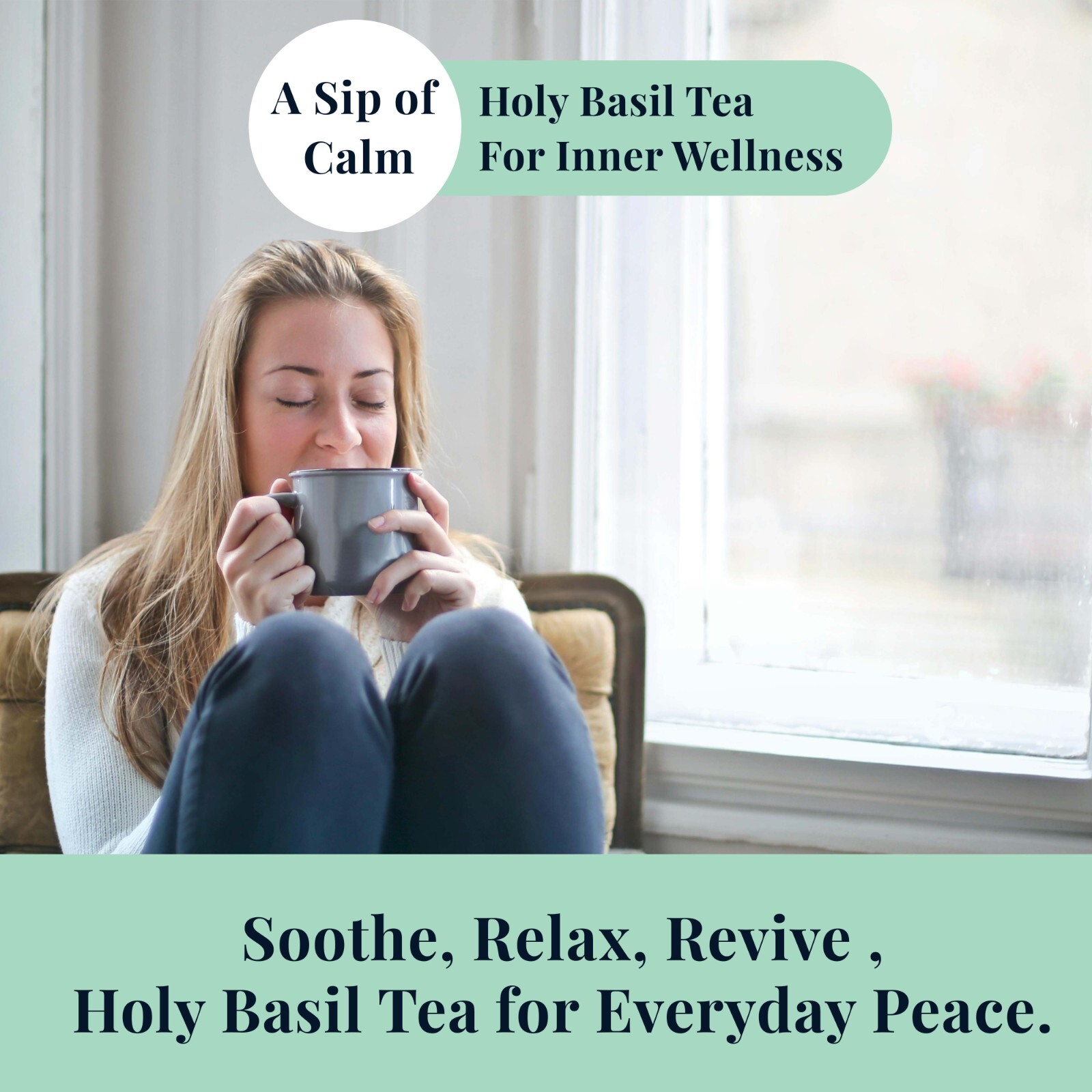 225 Holy Basil Tea Bags, Pure Tulsi Tea, All Natural Herbal Tea, No Caffeine