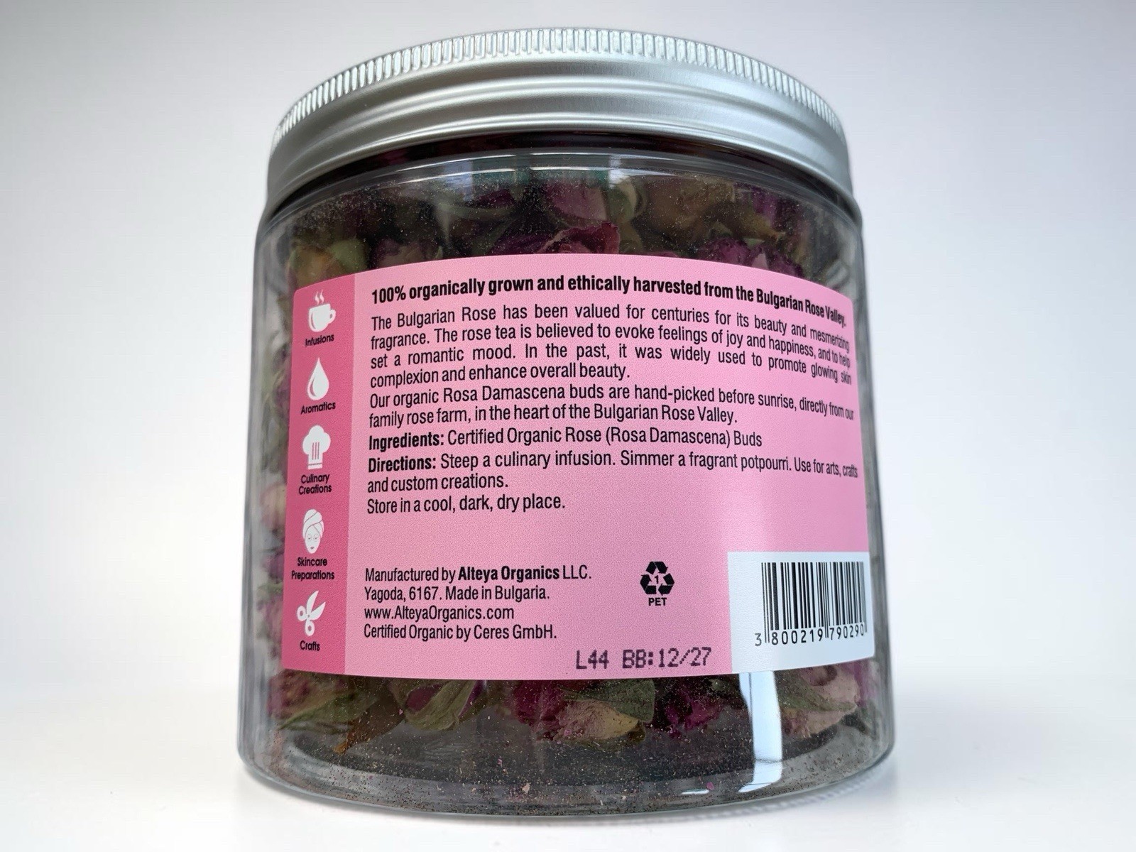 Alteya Organics USDA Organic Rose Bud Tea – 2.82oz./80g.