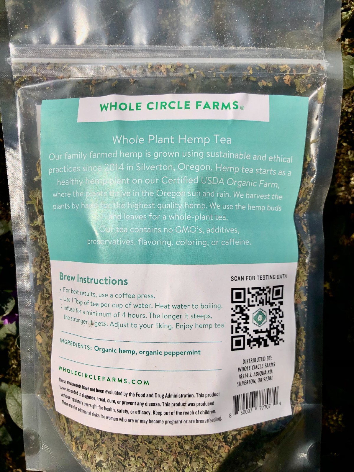 Hemp & Peppermint Tea Blend –  Direct from our Organic Farm in Silverton, Oregon