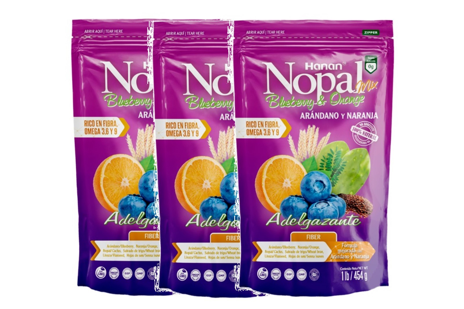 NOPAL MIX Arandano con Naranja – Blueberry with Orange Mix Bag x 454 g