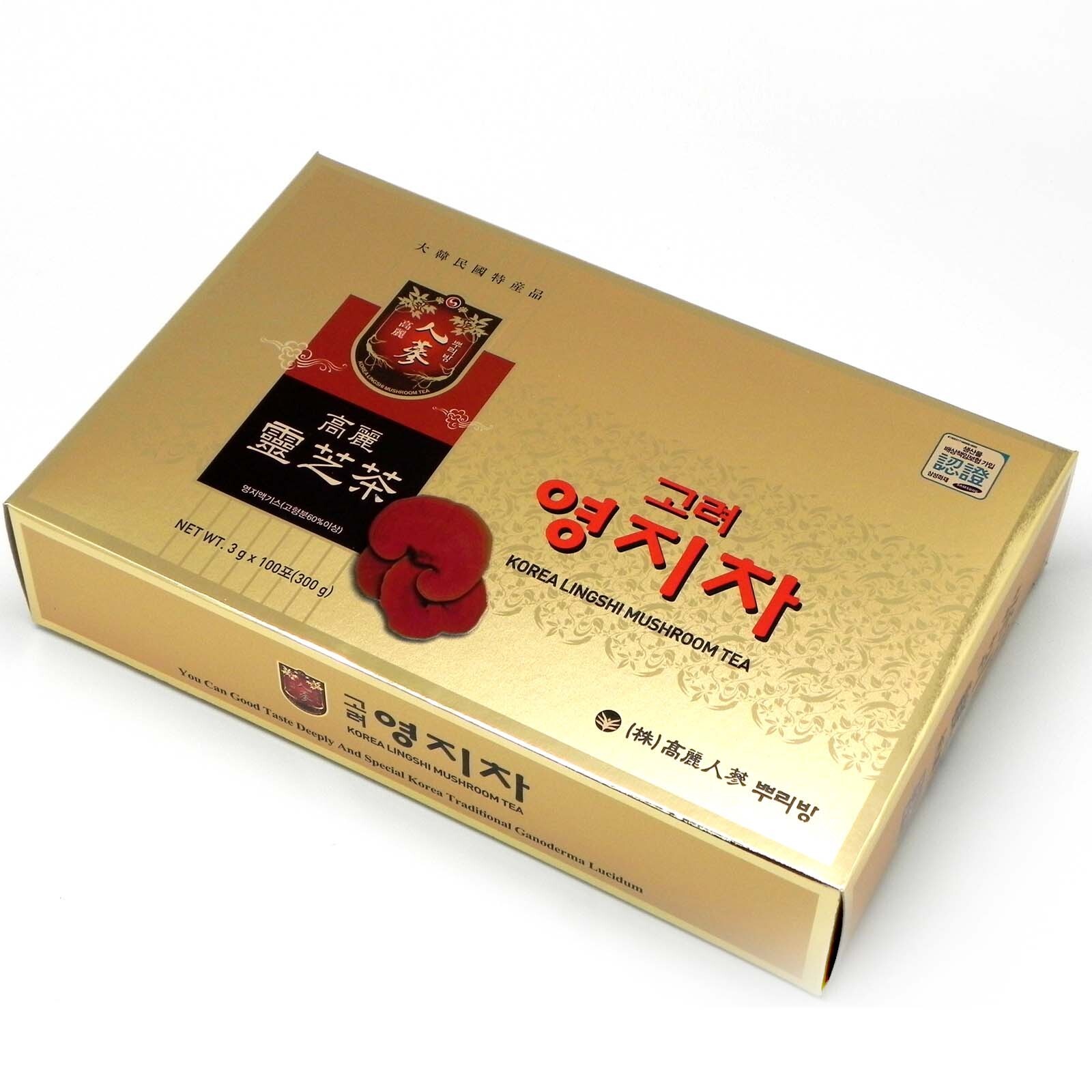Korean Lingzhi Mushroom Tea 3g x 100 bags / Ganoderma Lucidum, Reishi Mushroom