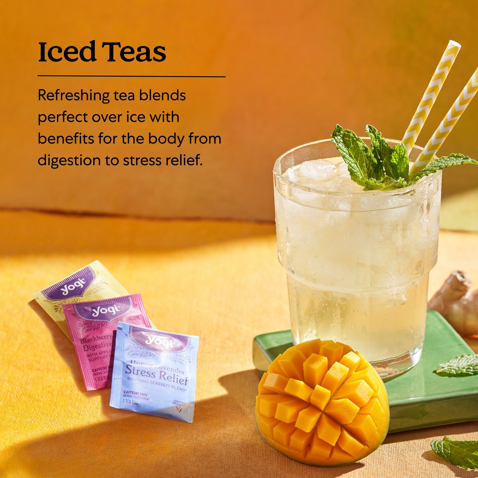 Yogi Tea – Iced Tea Variety Pack Sampler (3 Pack) – 48 Organic Herbal Tea Bags