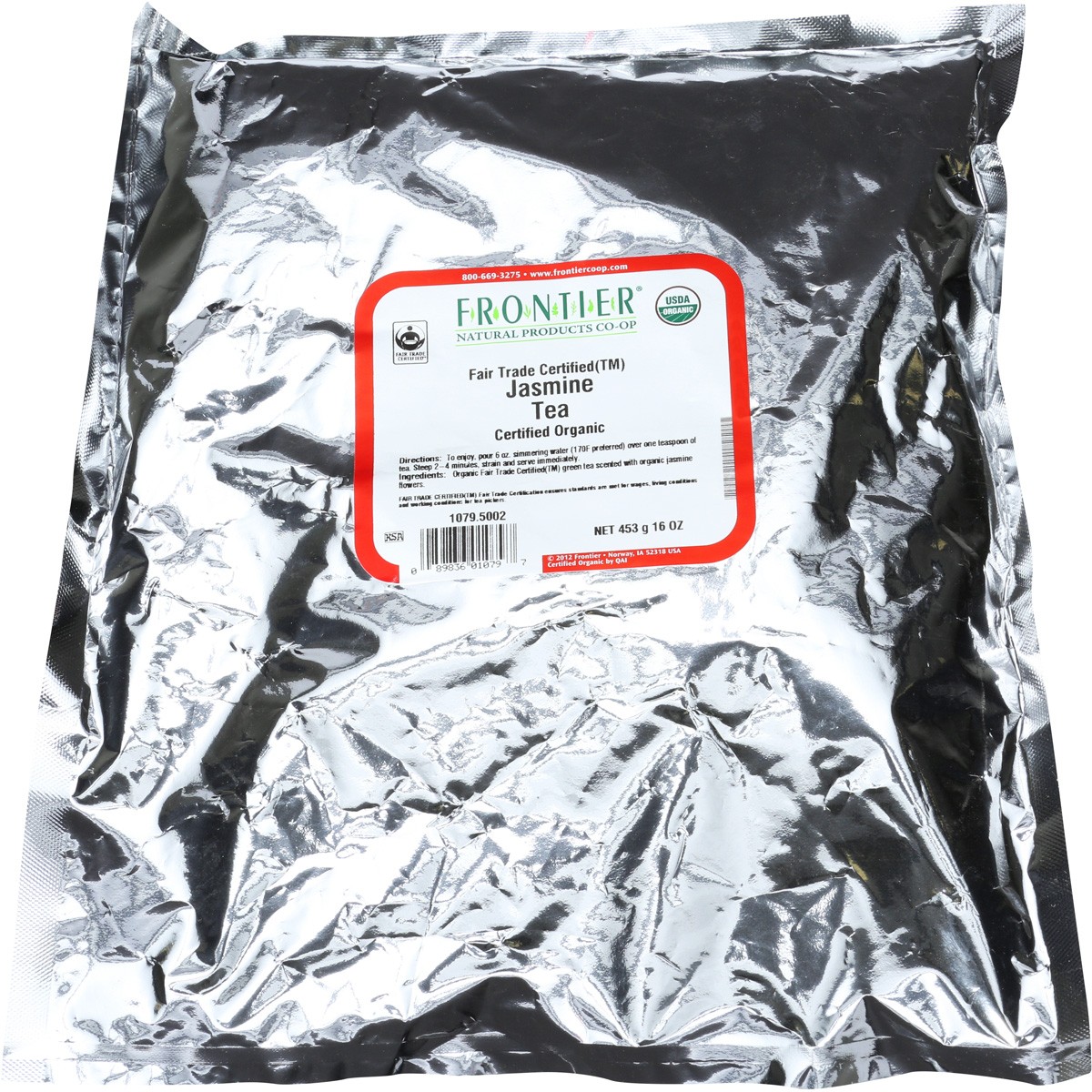 Organic Fair Trade Frontier Jasmine Green Tea Bulk 16 Oz 1 Pack