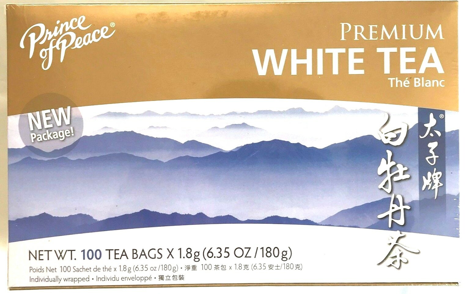 Prince of Peace Premium White Tea 6.35 Oz/180g – 100 Tea Bags