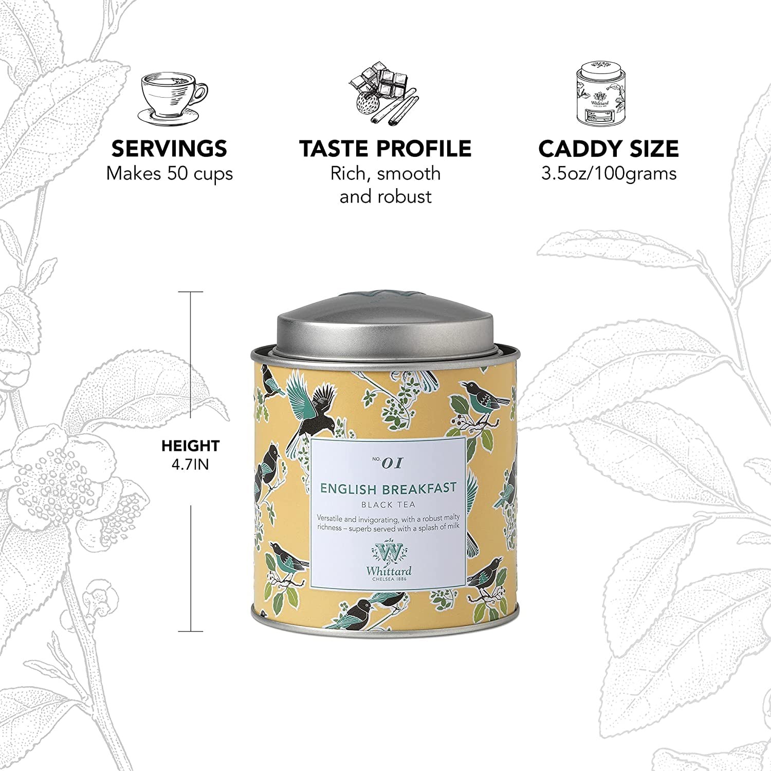 Whittard English Breakfast Caddy TD 100g Leaf