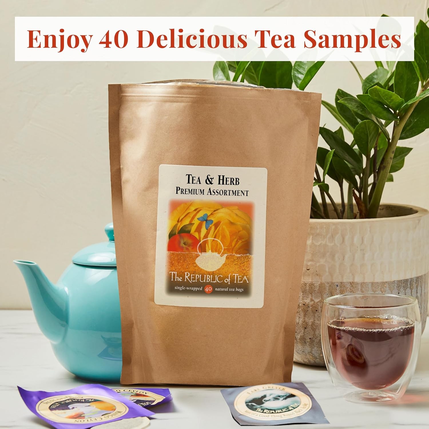 The Republic of Tea – Premium Assortment of Teas & Herbs, 40 Individually Wrappe