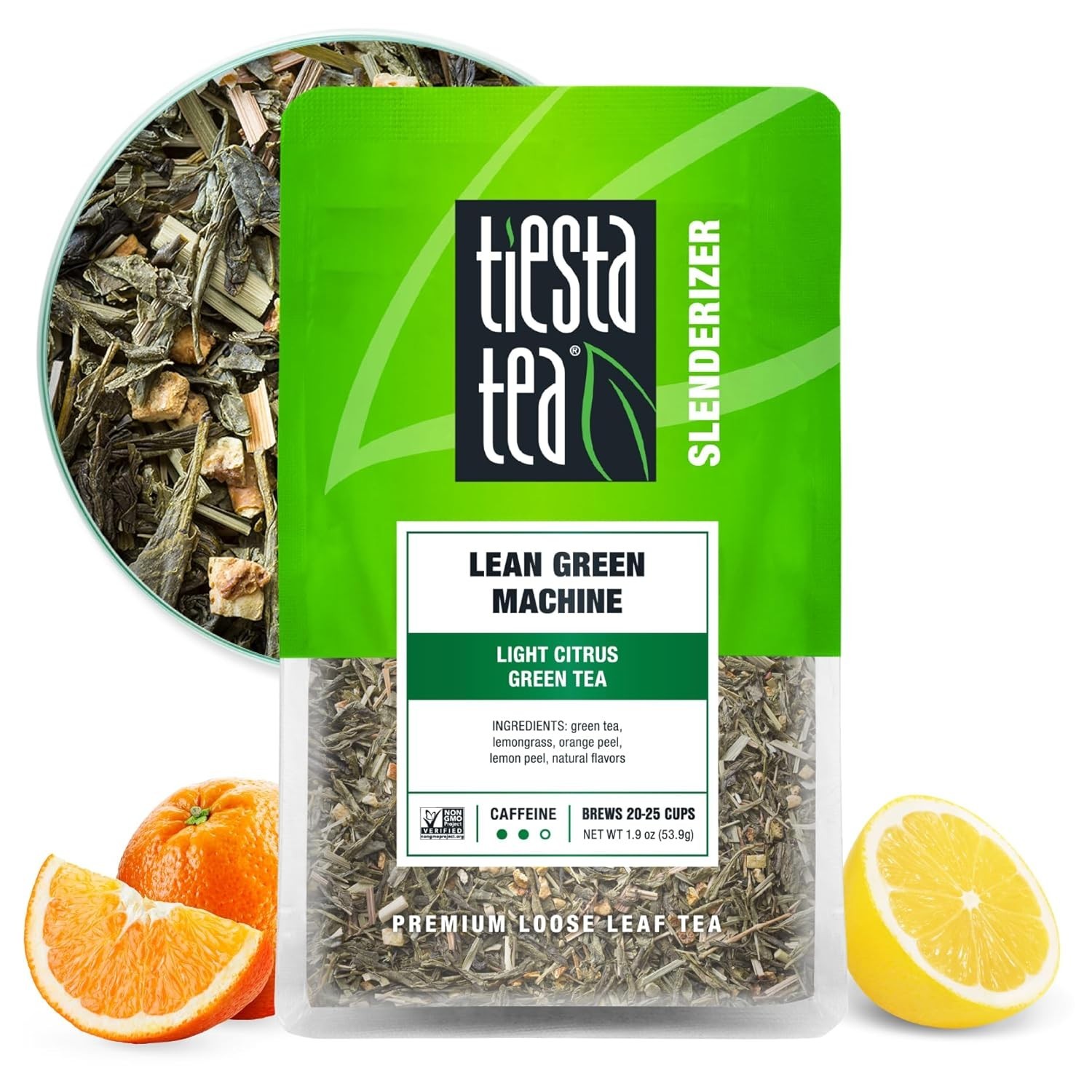 Loose Leaf Lean Green Machine: Light Citrus Tea, 25 Cups in 1.9 Oz Pouch