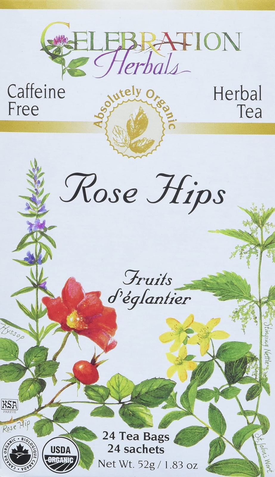 Rose HIPS Tea Organic 24 Bag 0.02 Pound