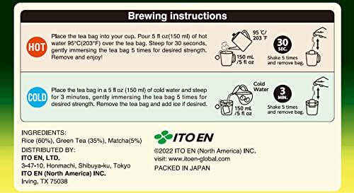 Japanese Matcha Tea Bags Sencha Green Tea Pyramid Bags Hot Cold Brew 80g