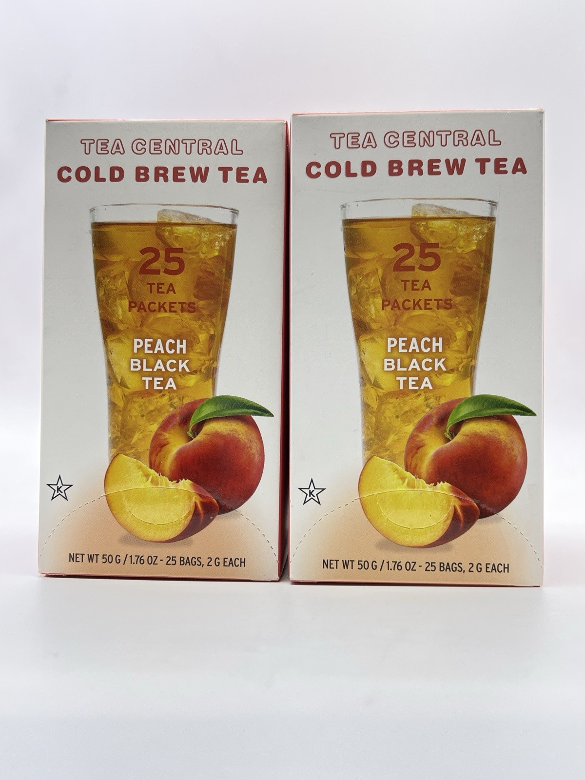 2 PK – Tea Crntral Cold Brew Tea Peach 🍑 Black Tea 2/25 Bags