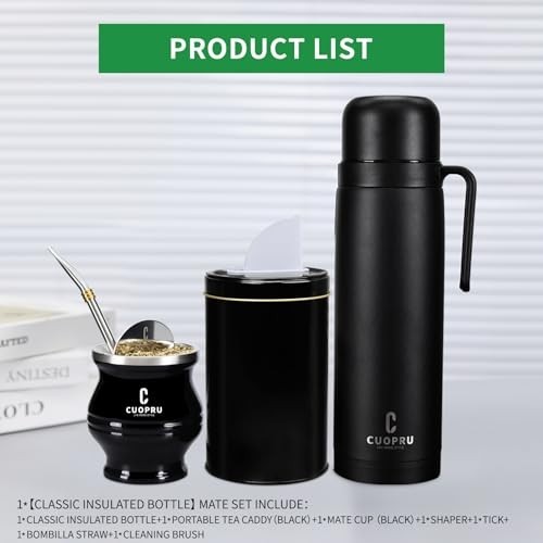 Stainless Steel Yerba Mate Kit with Gourd, Bombilla & Cleaning Brush