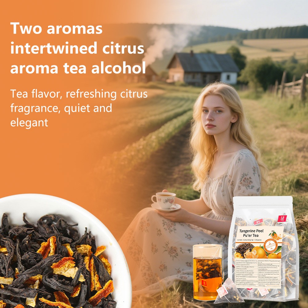 Dried Tangerine Peel Tea Orange Peel Puerh Tea Bags Chen Pi Infusion 30 Teabags