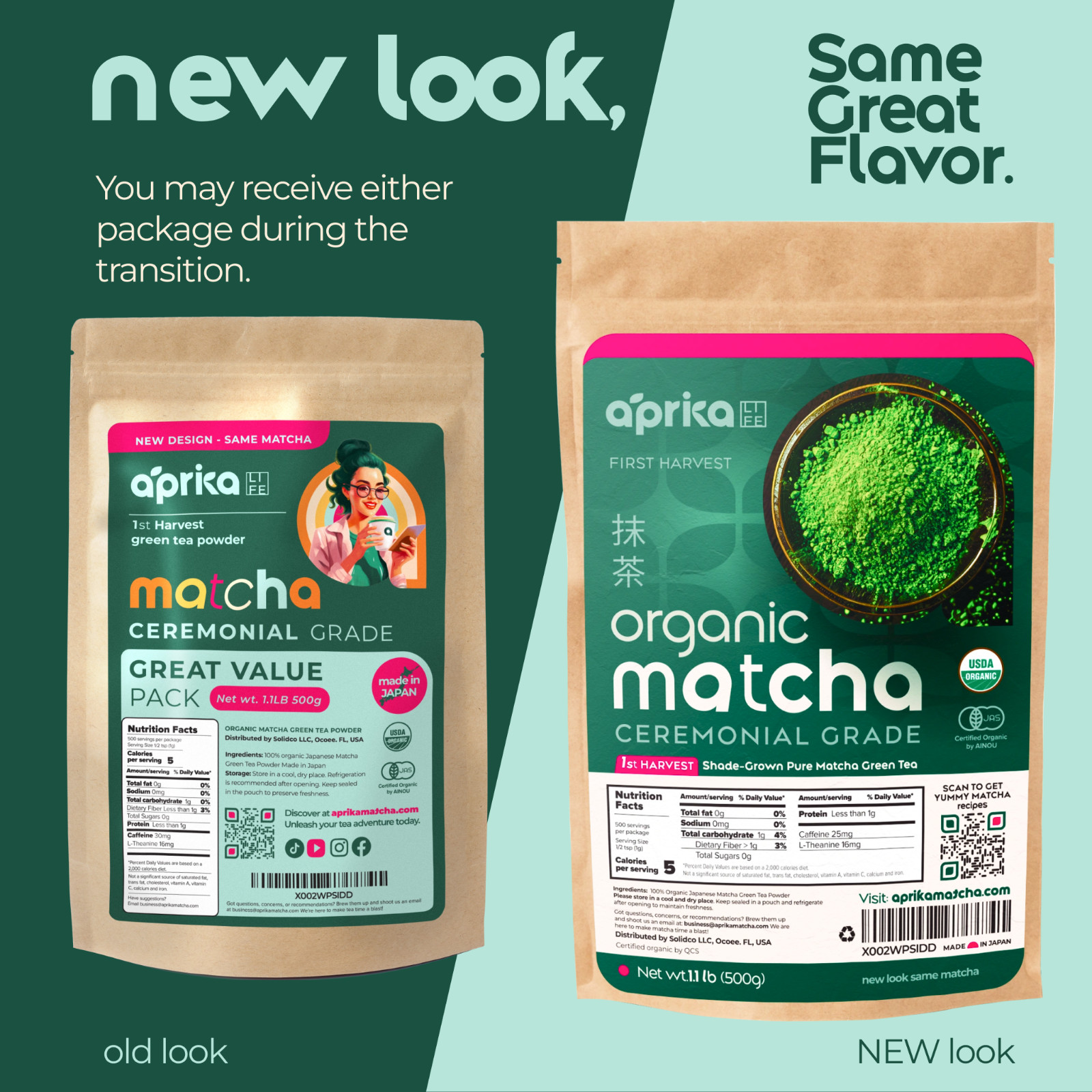 100% Natural Organic Japanese Matcha Green Tea Powder Unsweetened, 1.1 lbs
