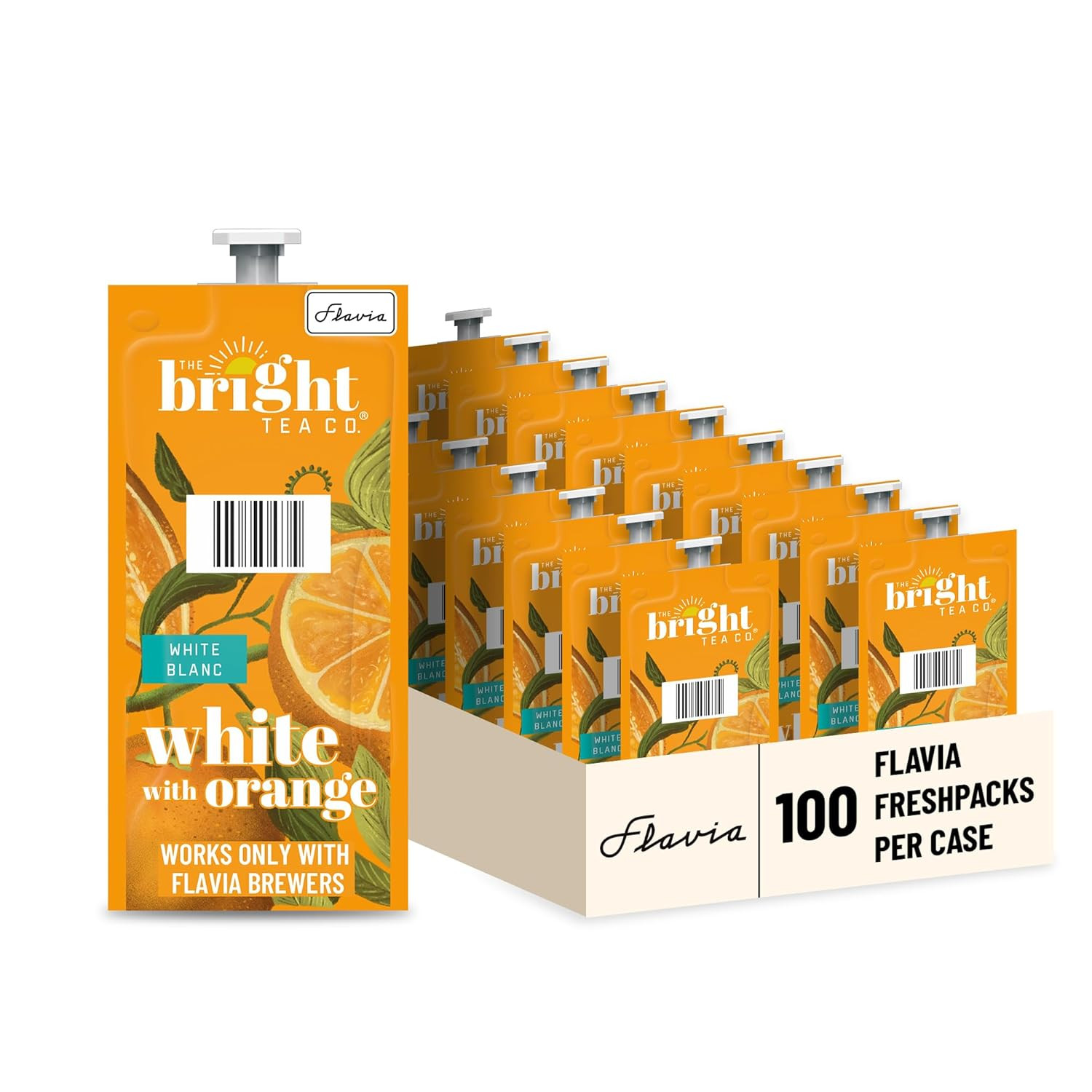 Bright Tea Co. White Tea with Orange – 100 Freshpacks for Brewers