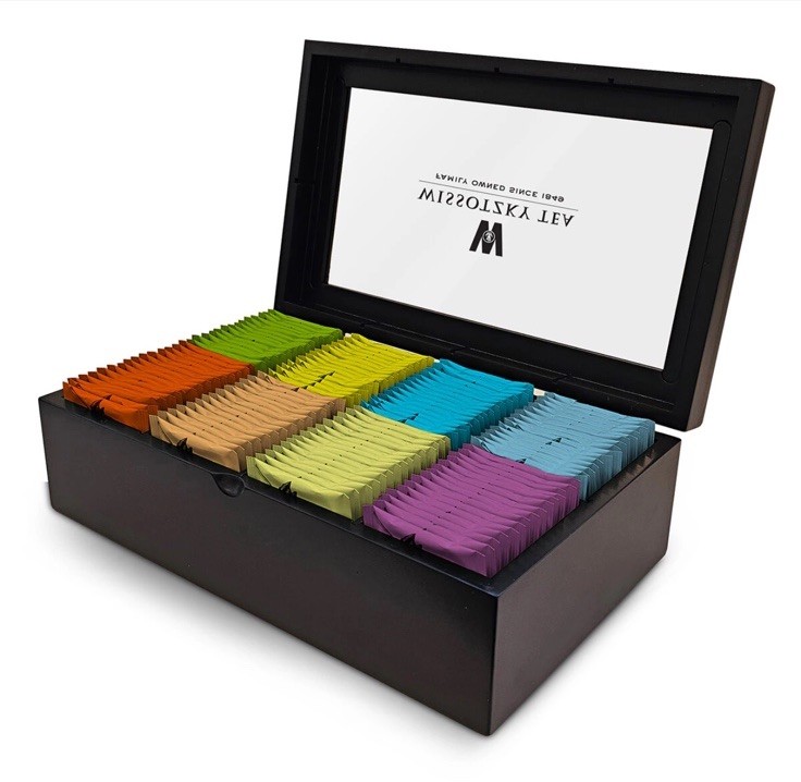 Wissotzky Tea Wooden Box 120 TEA BAGS • 6 FLAVORS TEA COLLECTION 7.46 oz