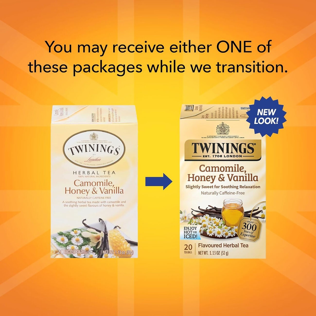 Twinings Camomile, Honey & Vanilla Herbal Tea – 20 tea bags