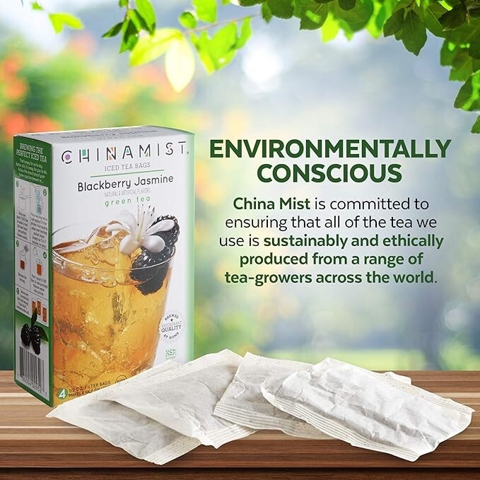 China Mist – Blackberry Jasmine Green Tea Infusion, 1/2 oz Filter Bags (2 PACK)