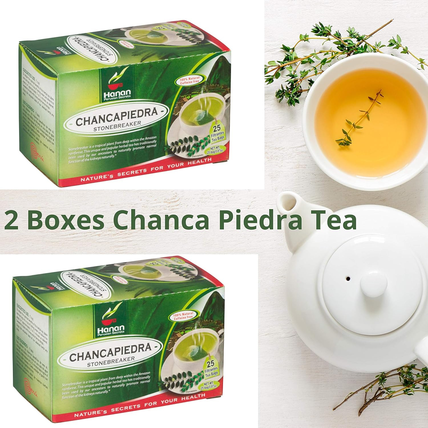 Stone Breaker Chanca Piedra Herbal Tea – 100% Naural from Peru (2X 25 Tea Bags P