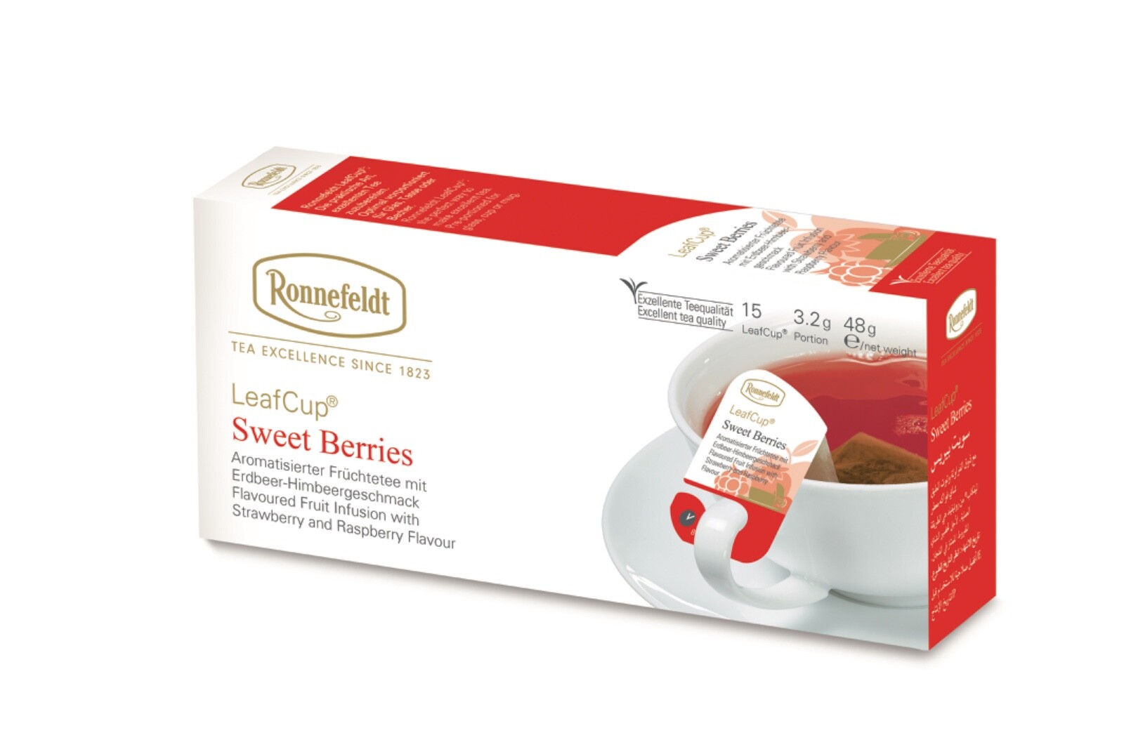 Ronnefeldt Leafcup® Sweet Berries. 15 Premium fruit tea Bags. Made in Germany