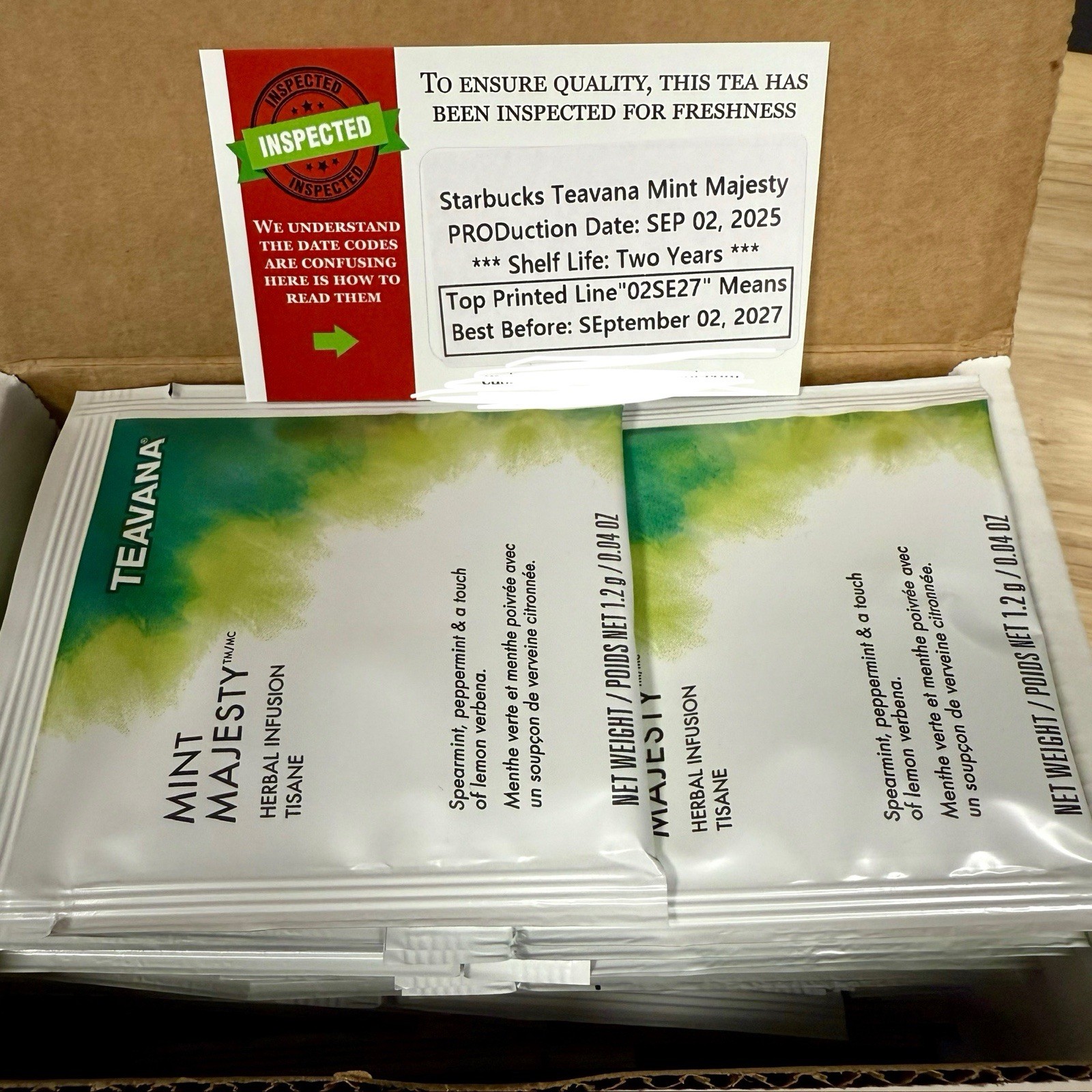 Starbucks Teavana Mint Majesty Herbal Tea – 24 Pack – Best By Sept 2027 or Later