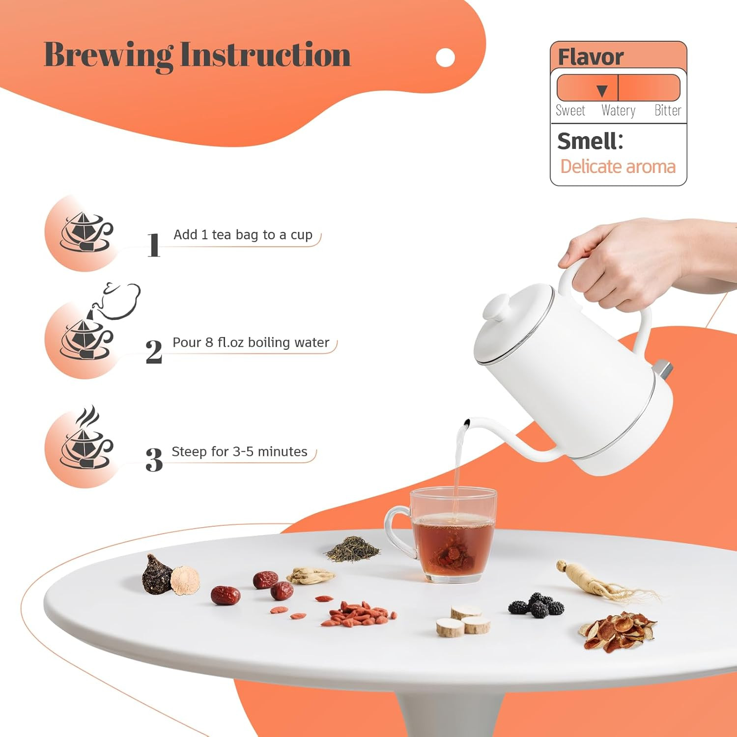 Kidney Tea Formula Ginseng Six Treasure Tea, Traditional Chinese Herbal Tea Bags