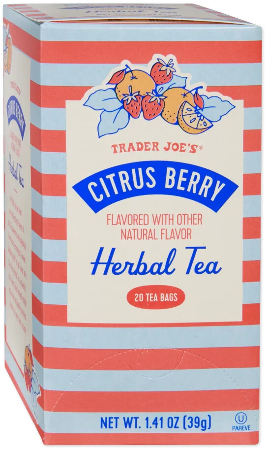 Trader Joe’s CITRUS BERRY Herbal Tea 20-Tea Bag Great Hot or Iced! * BB 3/2027 *