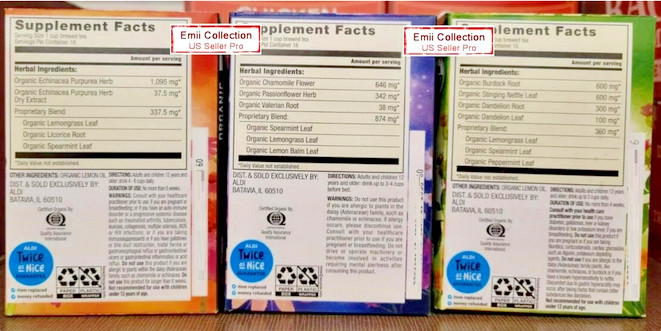 Simply Nature Organic Herbal Tea Supplement Immunity, Sleep, Detox (3 Boxes)