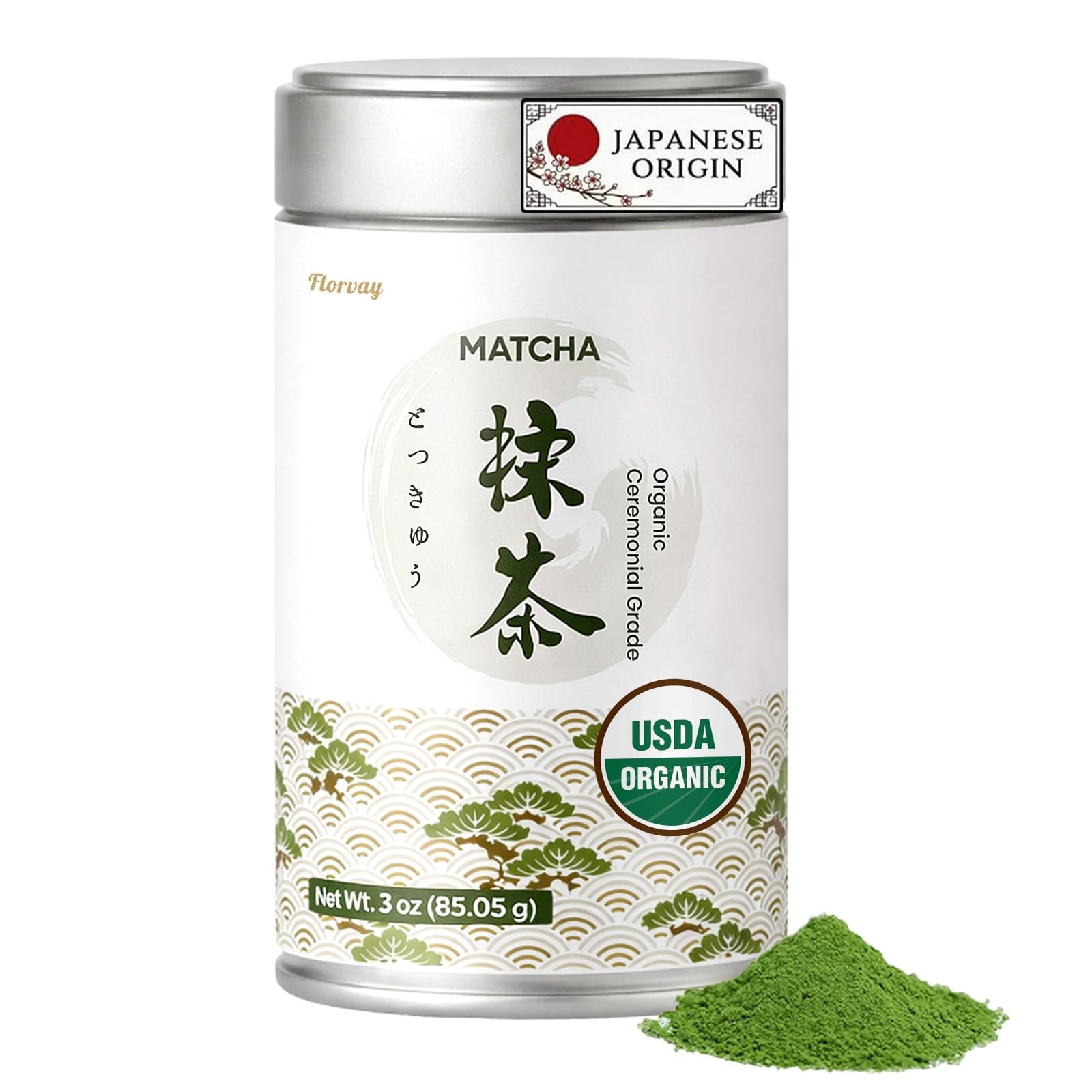 Japanese Ceremonial Grade Matcha Powder – USDA Organic | 3oz Tin | Smooth Tas…