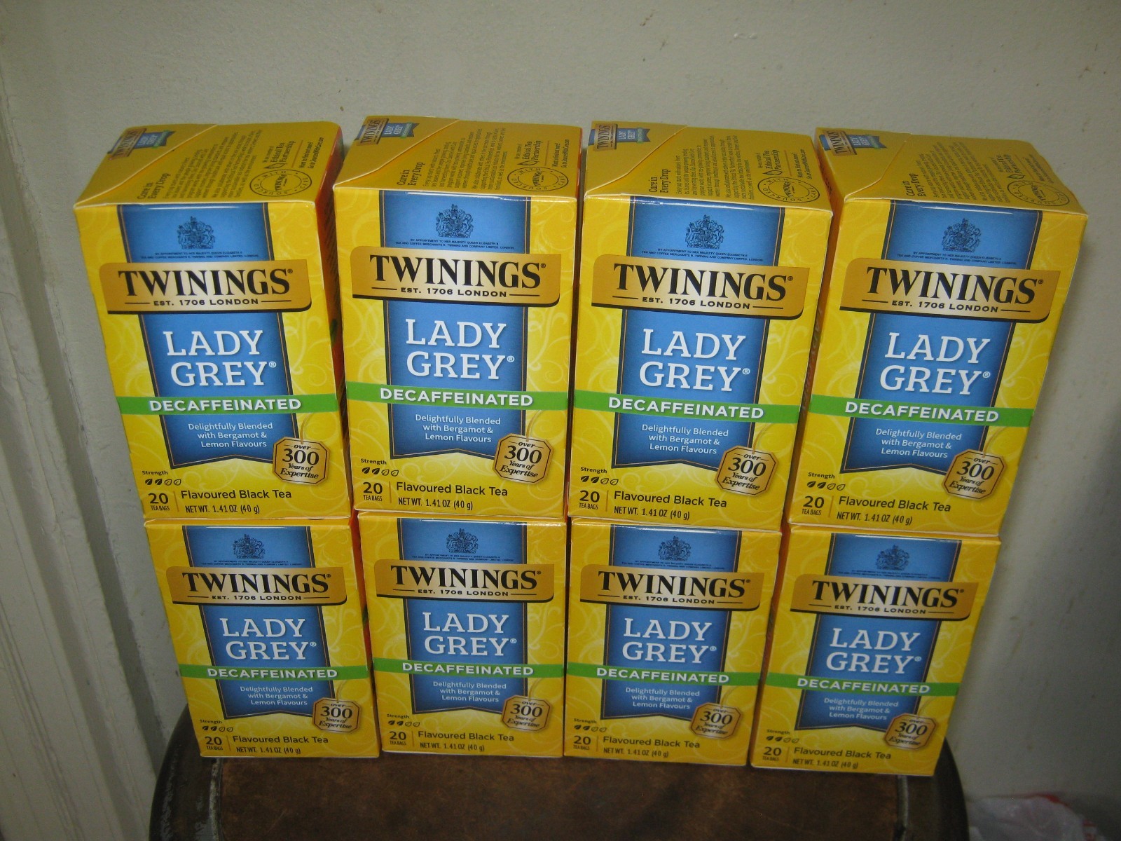 Twinings Lady Grey Decaffeinated Black Tea 8 boxes 160 bags exp 10/1/28