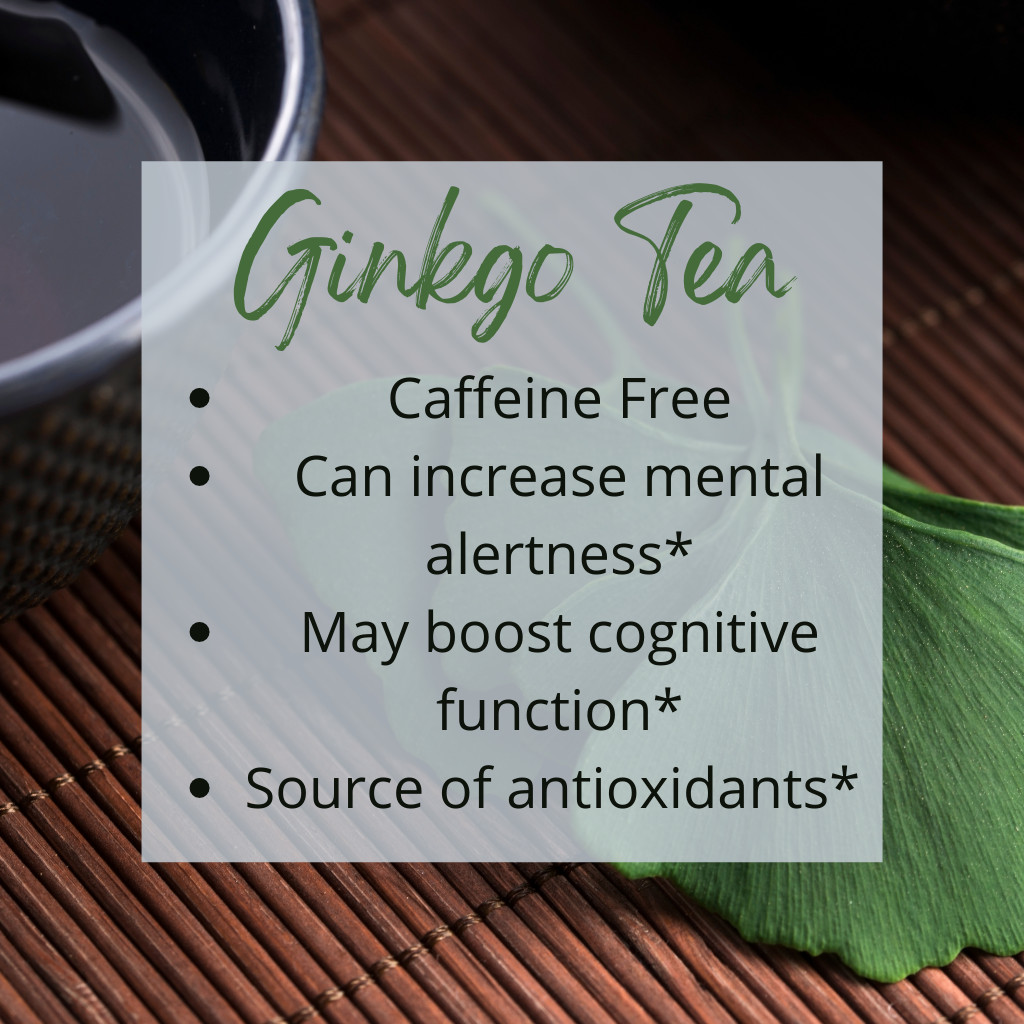 Ginkgo Biloba Leaf Herbal Tea, 30 Bags Memory Alertness, Anxiety, All Natural