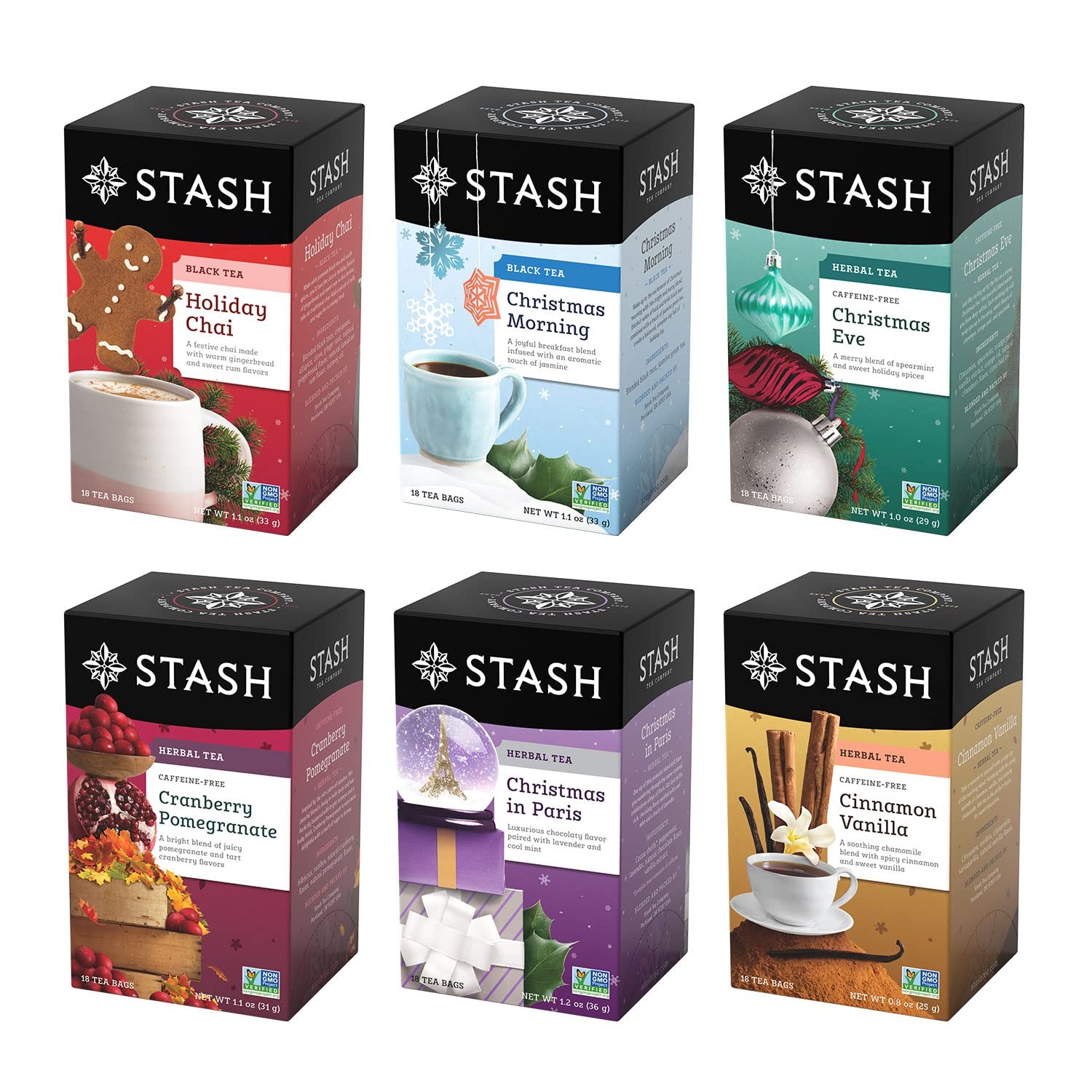 Stash Tea Holidays Are Here 18 Count (Pack of 6), Sampler