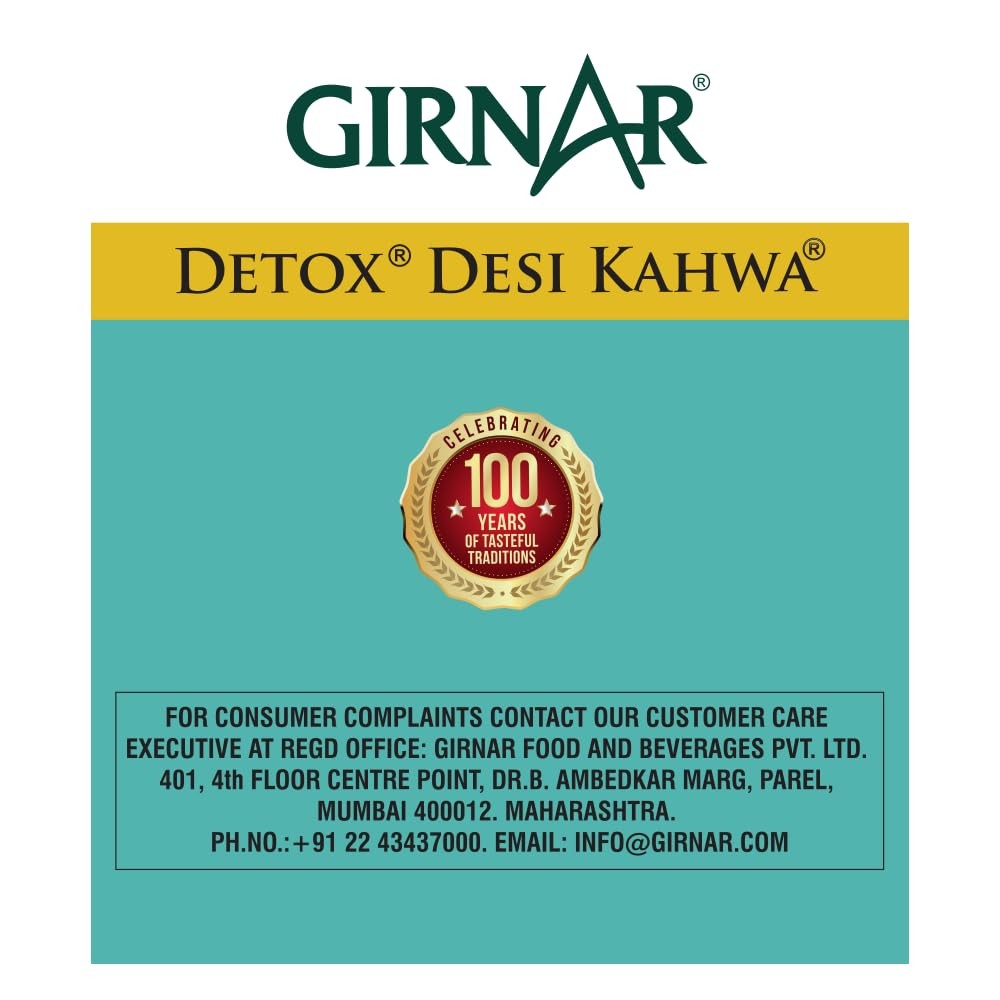 Girnar Detox Green Tea Desi Kahwa 90g | 36 Tea Bags | Ayurvedic Herbal Tea