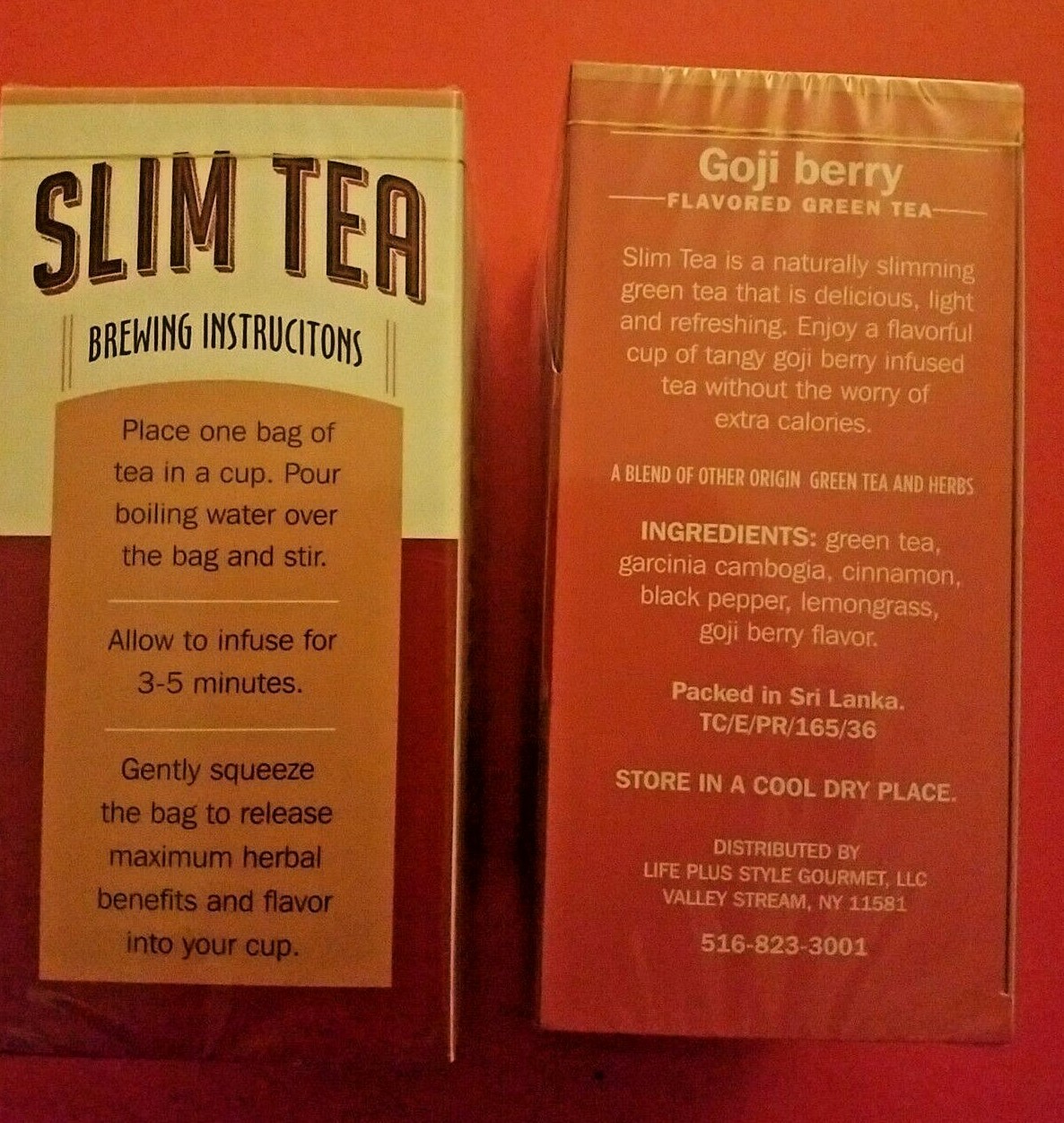 2 PACK SLIM TEA GARCINIA CAMBOGIA GREEN TEA GOJI BERRY 25 TEA BAGS PER BOX