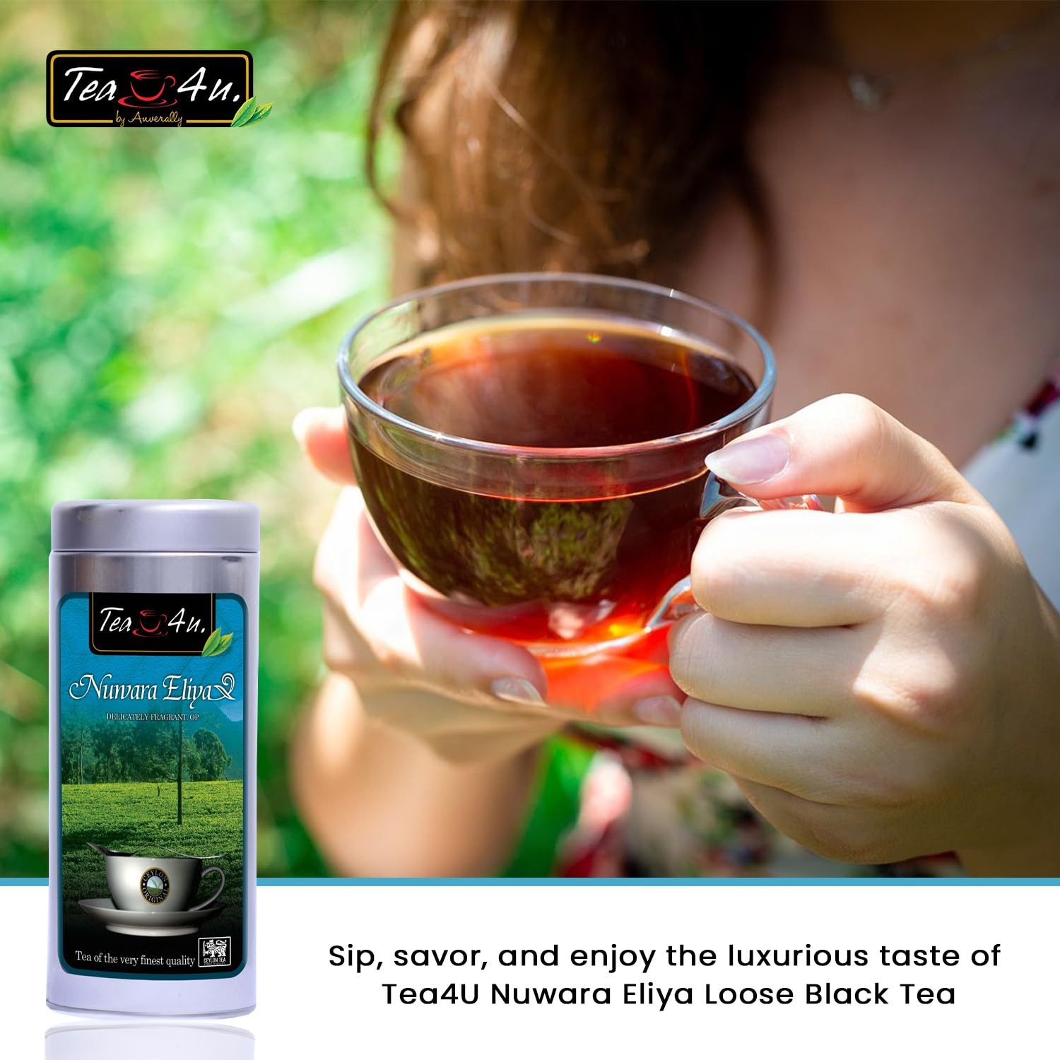 125g Tea4U Nuwara Eliya Orange Pekoe Loose Leaf Black Ceylon Tea Canister