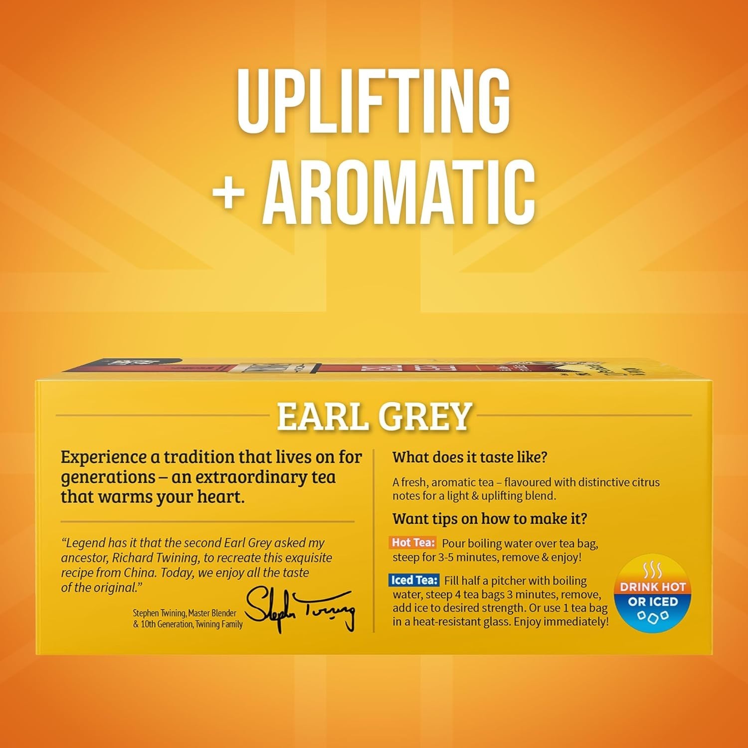 Classic Earl Grey Black Tea 100 Teabags Bergamot Citrus Flavor Uplifting