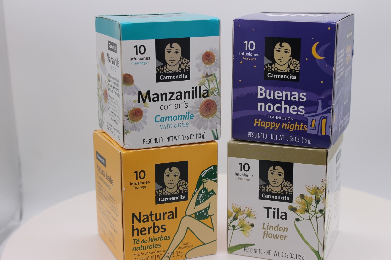 4 Carmencita Variet Packet Tea (10 bags/each box ) 53g (0.46oz).