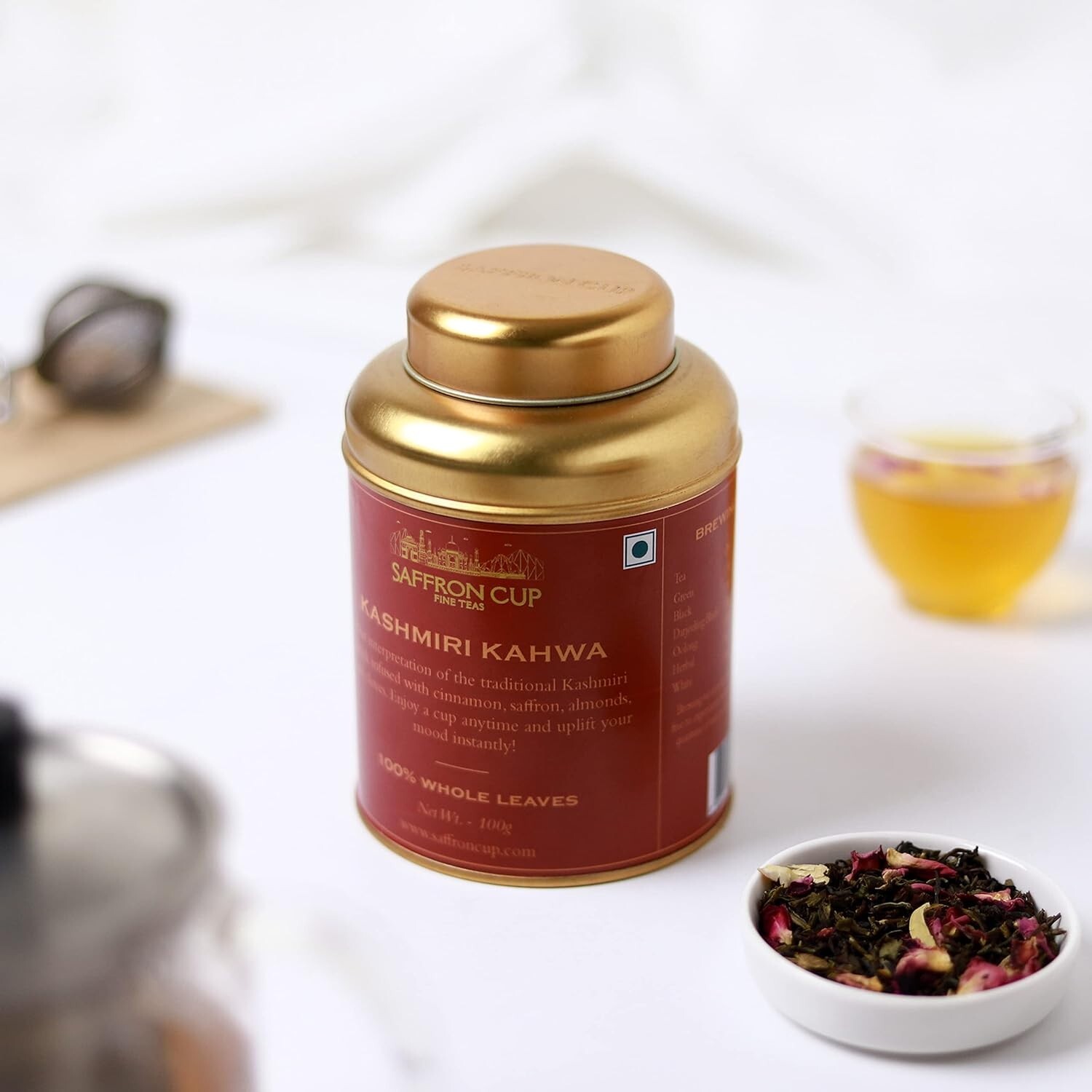 Saffron Cup Kashmiri Kahwa Green Tea | 100 gm granules (50 Cups) | Detox Tea