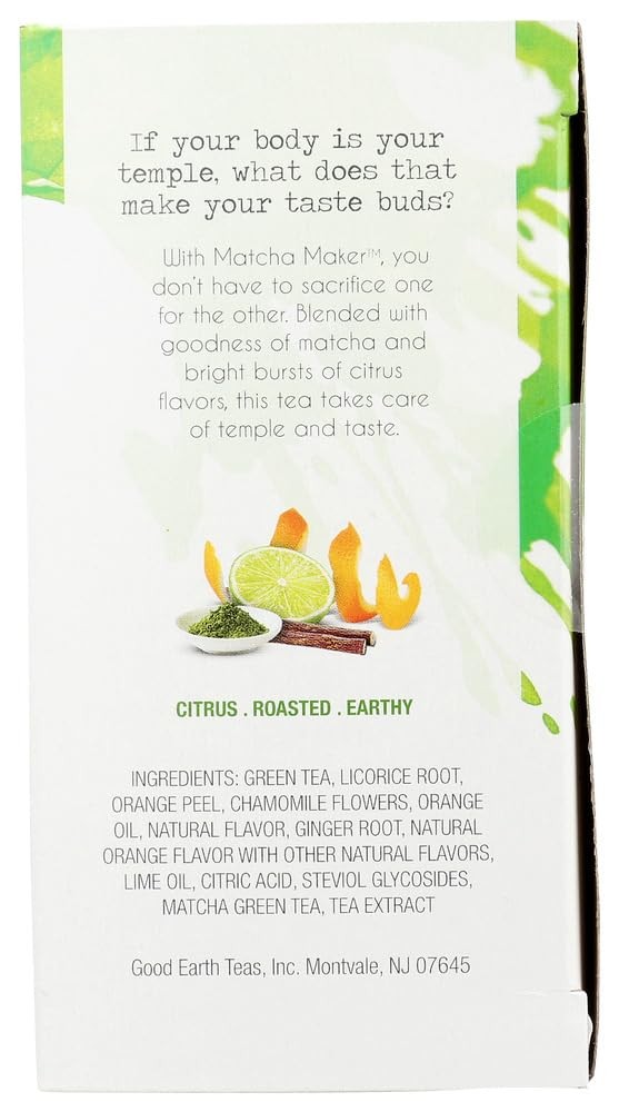 Good Earth Sweet & Spicy Matcha Flavored Green Tea 18 Tea Bags 1.37 Oz (Pack …