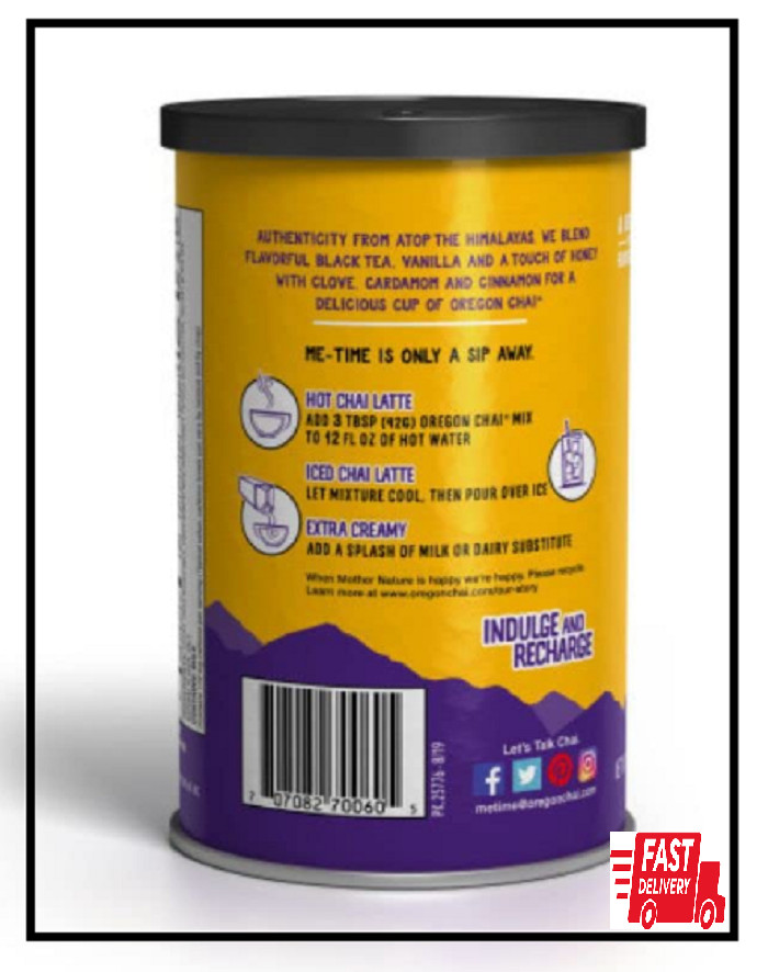 Oregon Chai Original Chai Tea Latte Powdered Mix Just Add Water, 10 Ounce