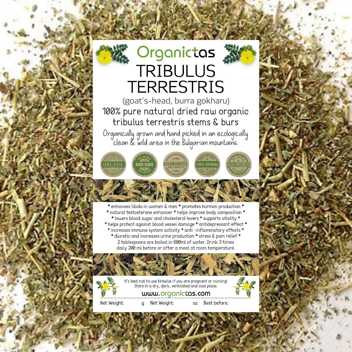 Organic TRIBULUS TERRESTRIS Tea – Best Premium Quality Tribulus Herbal tea 200 g