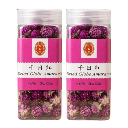 (2 Packs) Dried Globe Amaranth Hebal Tea Floral Ren He Tang 1.05 Oz 30g
