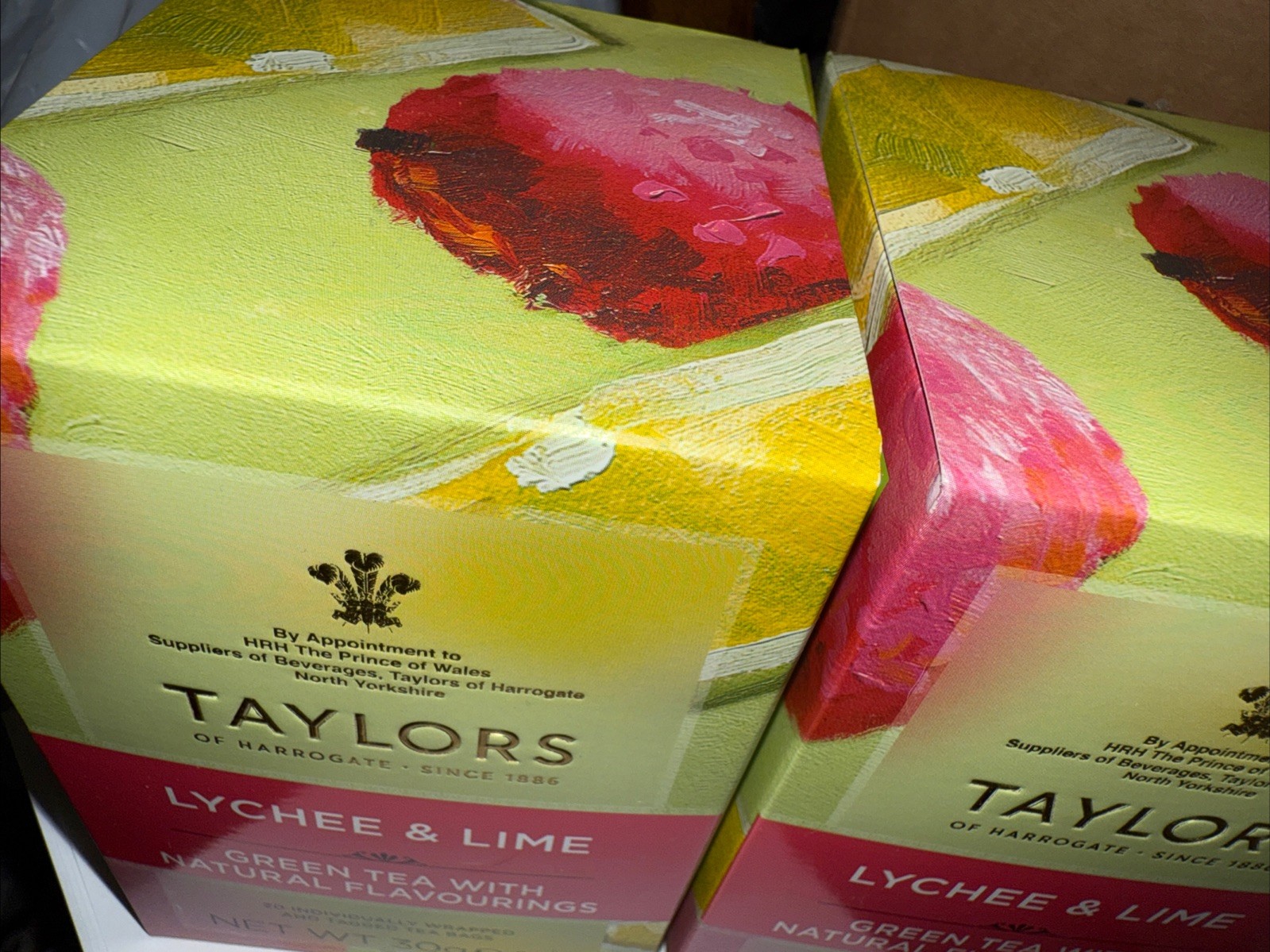 TAYLORS of Harrogate 🫖 LYCHEE & LIME GREEN TEA 2 Boxes= 40 Teabags BB:11-2026