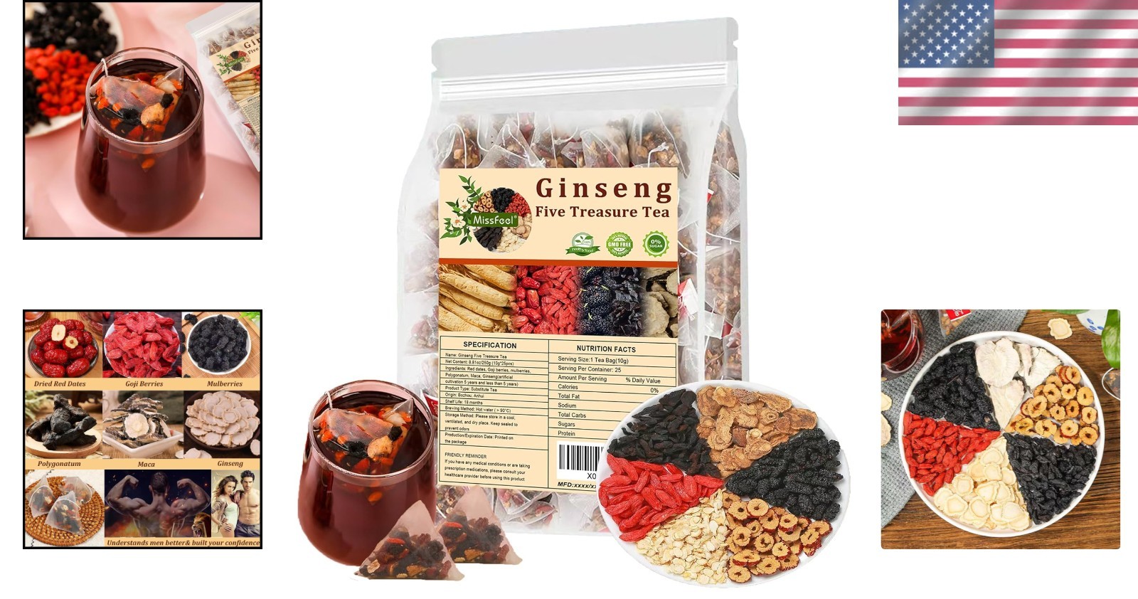 Ginseng Five Treasures Tea – Liver & Kidney Support