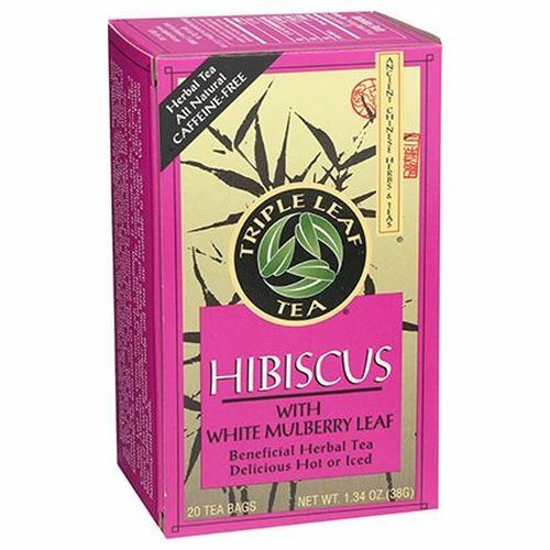 Hibiscus Tea with White Mulberry Leaf 20 Bags By Triple Leaf Tea