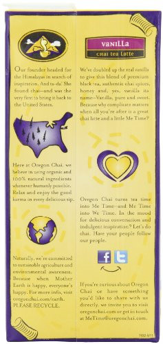 Oregon Chai Vanilla Chai Tea Latte Concentrate 32-Ounce Boxes Pack of 6, Liquid