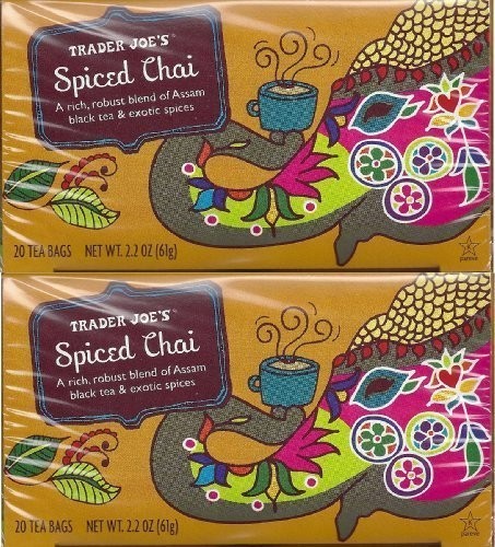 2 X Trader Joe’s Spiced Chai (Rich, Robust Blend of Assam Black Tea) 40 Tea Bags