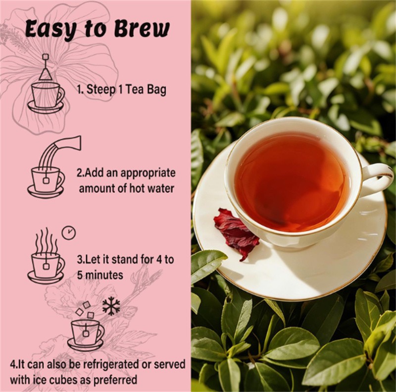 4X PiPi Tea Organic Hibiscus Tea Bags – Caffeine Free Herbal Tea Rich in Antioxi